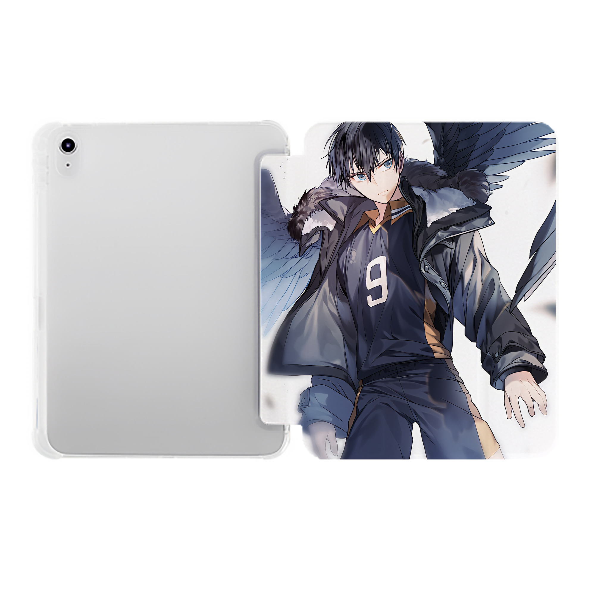 （画像用） ハイキュー!! Haikyu!! IPad ケース ペン収納付き 三つ折りスタンド PUレザー×シリコン 対応機種9.5/10.5/10.9インチ